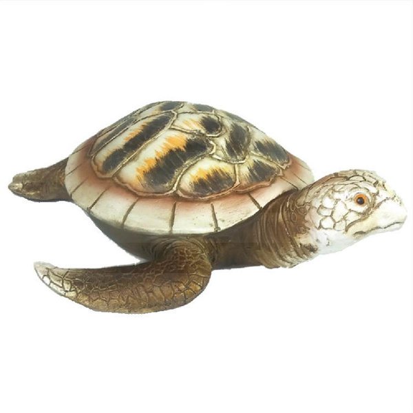 Globe Imports 11 in White Brown Sea Turtle Figurine GI219W3585